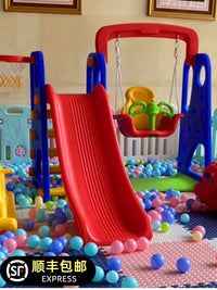 Kids Indoor Outdoor Slide and Swing Set with Ladder for Toddlers