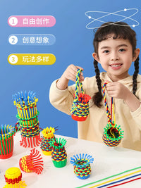Kids DIY Hand-Woven Flower Basket Craft Kit for Fine Motor Skills Training