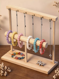 Wooden Multi-Layer Jewelry Organizer Stand for Necklaces, Earrings, Bracelets, and Collectibles