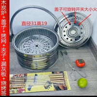 Portable Charcoal Grill and Heater with Ash Pan for Outdoor Camping and Home Use