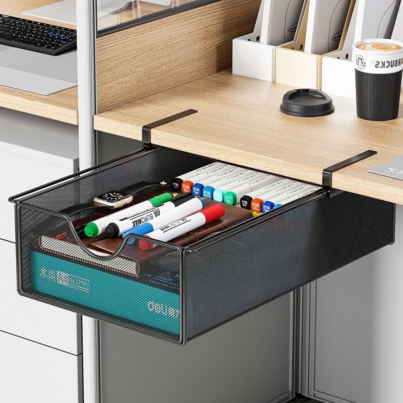Under-Desk Hidden Drawer Storage Organizer for Office and Home