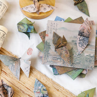 Origami Paper with Traditional Chinese Landscape Art for DIY Crafts