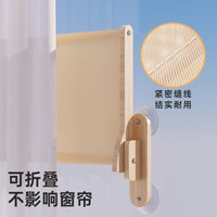 Cat Window Hammock with Suction Cups - Foldable Wooden Frame Pet Perch for Balcony
