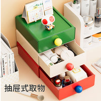 Acrylic Cosmetic Organizer with Drawers and Lipstick Holder, Clear Desktop Skincare Storage Rack