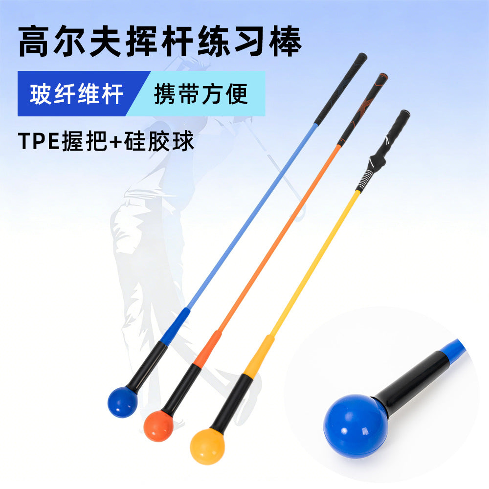 Golf Swing Trainer Stick for Rhythm and Plane Correction, Indoor Silent Practice Aid for Beginners