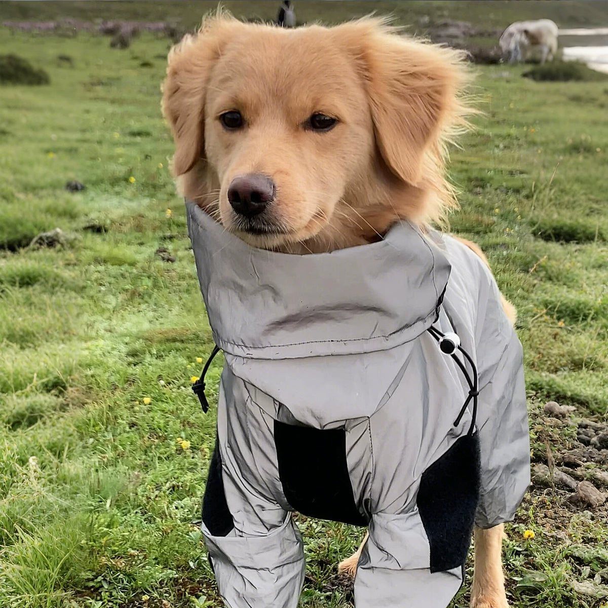 Reflective Dog Raincoat for Medium to Large Breeds - Full Coverage Waterproof Windbreaker