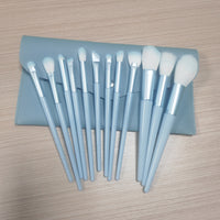 12-Piece Portable Makeup Brush Set for Face and Eyes