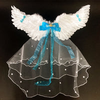 Light-Up Feather Wing Shawl Set for Adults & Kids - Halloween & Christmas Costume Accessory