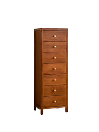 American Style Solid Wood Walnut Chest of Drawers Narrow Bedside Storage Cabinet for Bedroom Living Room