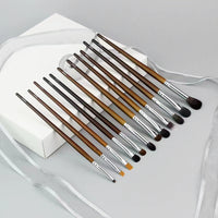 Professional Wool & Fiber Eyeshadow Blending Brush Set for Nose Contour, Concealer, Lip, and Brow