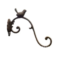 European Style Cast Iron Bird Wall Hook for Garden Decor and Storage
