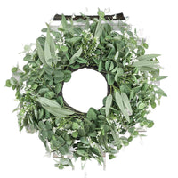 Artificial Eucalyptus Leaf Wreath for Front Door Decor