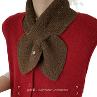 Korean Fashion Speckled Knit Cross Scarf Neck Warmer for Autumn/Winter