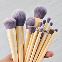 Professional 15-Piece Beige Makeup Brush Set for Eyeshadow, Blush, Highlight, Concealer, and Foundation