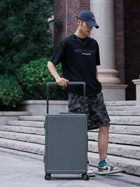 Multi-functional Hardside Luggage with Spinner Wheels, USB Port, Cup Holder, and Phone Stand