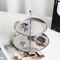 Stainless Steel Multi-tier Display Stand for Jewelry, Keys, Desserts, and Candies
