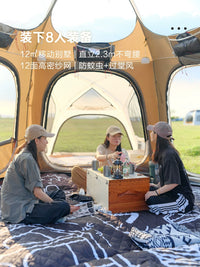 Vidalido Ridge Hexagonal Fire Pit Tent 7-Series Aluminum Pole Outdoor Camping Dome Tent