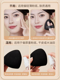 Black Pineapple Makeup Sponge Blender for Liquid Foundation, Wet & Dry Use, Super Soft Cushion Puff with Case