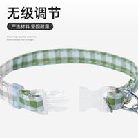 Christmas Plaid Pet Collar with Bell and Safety Buckle for Cats and Small Dogs