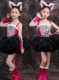 Happy Star Cat Kids' Tutu Dress Costume for Performances and Kindergarten Plays