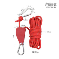 Outdoor Camping Pulley Guy Line Adjuster with Reflective Rope for Tents and Tarps