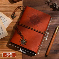 Vintage Pirate Style Rope Bound Notebook with Blank Kraft Paper Inserts for Travel Journaling and Sketching