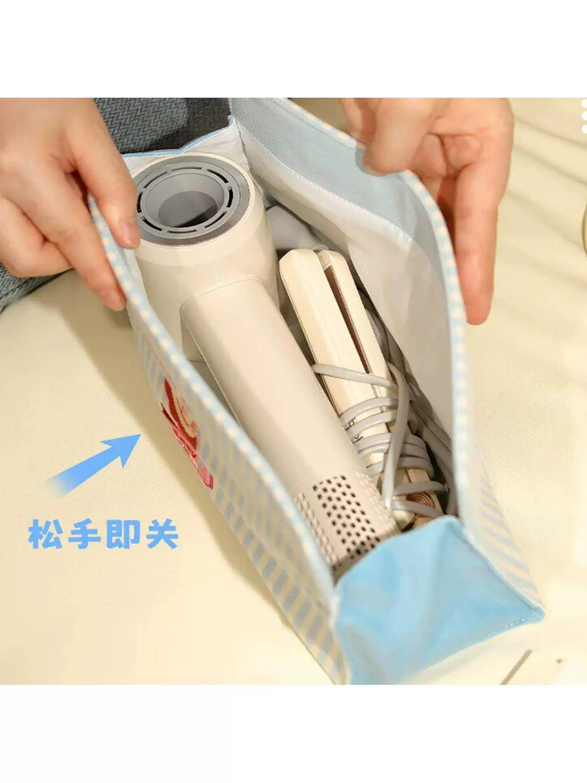Portable Heat-Resistant Hair Dryer Storage Bag with Water-Resistant Design