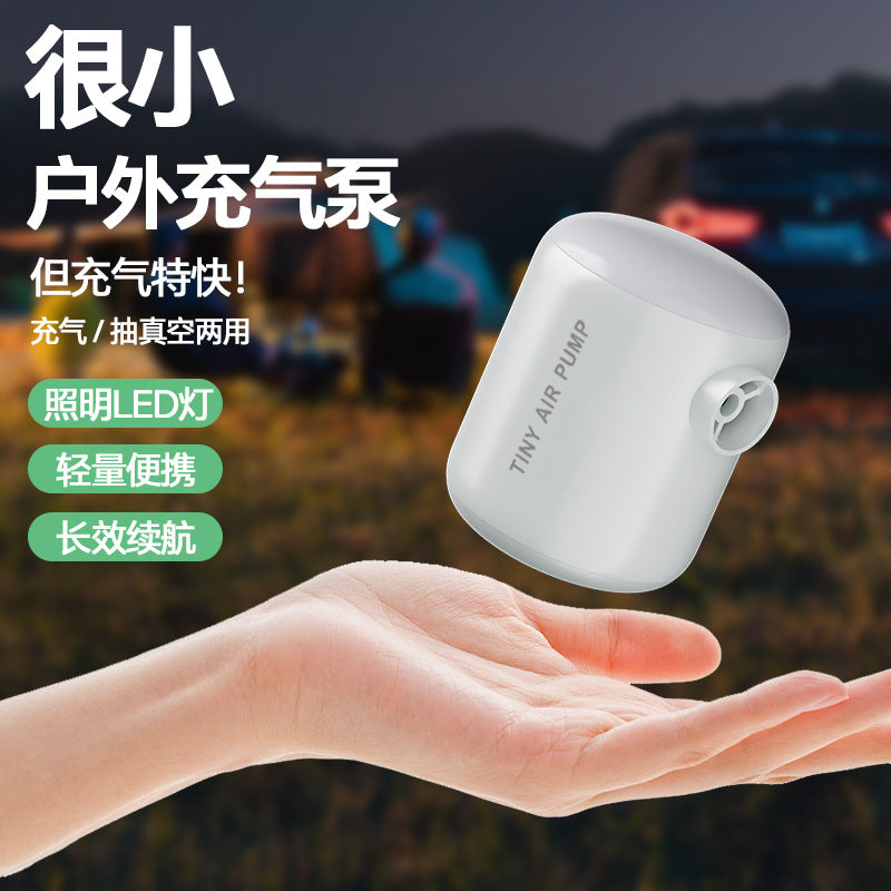 Portable Electric Air Pump for Camping Inflatables with LED Light