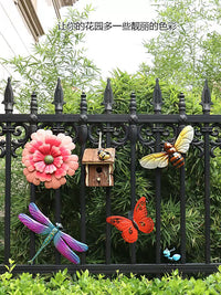 Outdoor Garden Wall Decor Hanging Planter Artificial Flower Arrangement