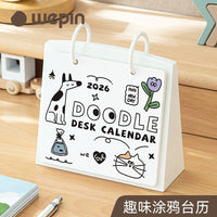2027 Graffiti Creative Desk Calendar with Stand and Memo Pad for Students and Office