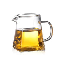 Heat-Resistant Glass Tea Pitcher with Infuser and Strainer, Square Design