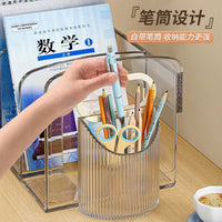 2-Pack Clear Acrylic Expandable Bookends for Desk Organization