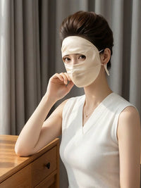 22 Momme Mulberry Silk Double-Layer Full Face Sun Protection Mask for Outdoor Activities