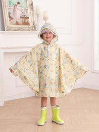 Kids' Japanese Style Lightweight Rain Poncho for Boys and Girls, School Children Raincoat
