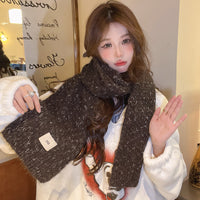 Women's Long Knitted Plush Scarf - Warm Neck Warmer & Shawl
