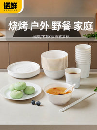 Biodegradable Rice Husk Disposable Dinnerware Set for Home & Camping