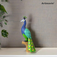 DIY Peacock Geometric Papercraft Kit for Home Decor