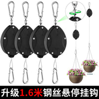 Retractable Plant Pulley Hanger for Hanging Baskets and Planters, Adjustable Height Hook for Garden Balcony