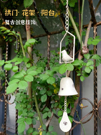 Outdoor Garden Decor Iron Art Hanging Bird Wind Chime Balcony Arrangement Door Hanging Cast Iron Wall Decoration