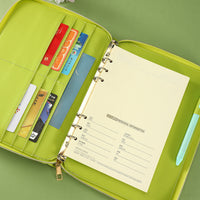 A5 PU Leather Zippered Notebook with Removable Pages