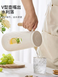 High Borosilicate Glass Pitcher with Lid - Heat-Resistant Large Capacity Water Jug for Hot/Cold Beverages, Juice, and Tea