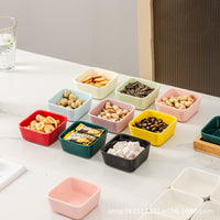 Japanese Style Ceramic Divided Serving Platter for Snacks, Nuts, and Candies