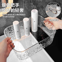 Acrylic Desktop Storage Box with Wavy Pattern for Office, Snacks, Cosmetics