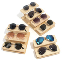 Solid Wood Eyeglass and Sunglass Display Stand, Tiered Jewelry and Figurine Organizer