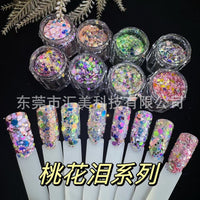 Peach Blossom Tear Series Nail Art Glitter Flakes for DIY Crafts