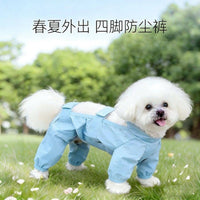 Pet Dog Summer Dustproof Jumpsuit for Small Dogs, Thin Four-Legged Anti-Dirty Suit for Bichon Teddy