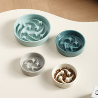 Creative Meteor Ceramic Slow Feeder Pet Bowl for Cats and Dogs, Anti-Gulping, Non-Slip Design