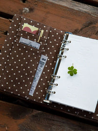 Vintage Polka Dot A6 Loose-Leaf Planner Notebook for Girls, Portable Travel Journal
