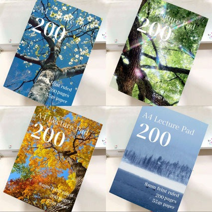 200-Page A4 Thin Notebook for Students, Minimalist Practice and Sketch Pad