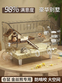 Luxury Transparent Acrylic Hamster Cage Villa for Syrian Hamsters
